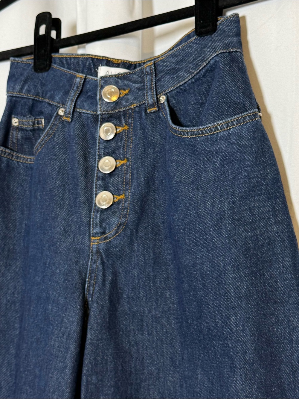 Aligne Miles Denim Culotte Jeans Dark Wash Wide Leg Size 24 NWT - Picture 7 of 14
